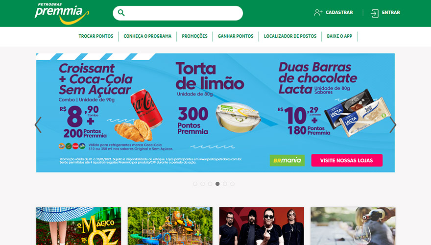 Tela Petrobras Premmia