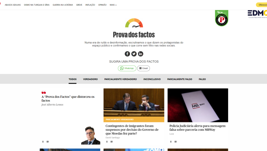 Tela do Jornal Público