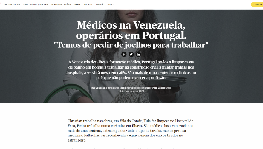 Tela do Jornal Público